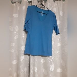 Klassy Network Blue Ribbed Half Sleeve Full Length Brami Top